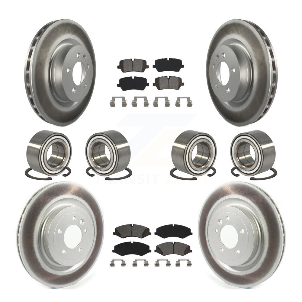 Bearing Coated Brake Rotor Pads Front Rear Kit (10Pc) For Land Rover Range Sport