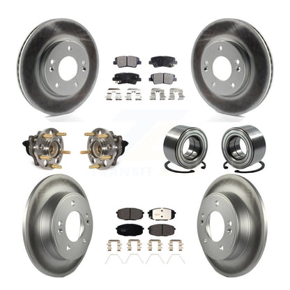 Hub Bearing Coated Brake Rotor Pads Front Rear Kit (10Pc) For 2014-2016 Kia Soul