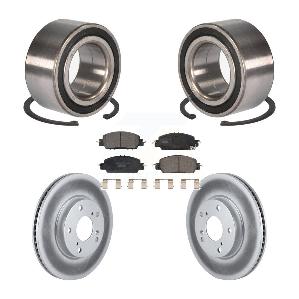 Wheel Bearing Coated Disc Brake Rotor & Pad Front Kit For 2017 Honda Accord LX-S