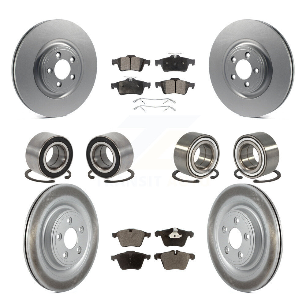 Bearings Coated Disc Brake Rotors And Pads Front Rear Kit (10Pc) For Jaguar XJ