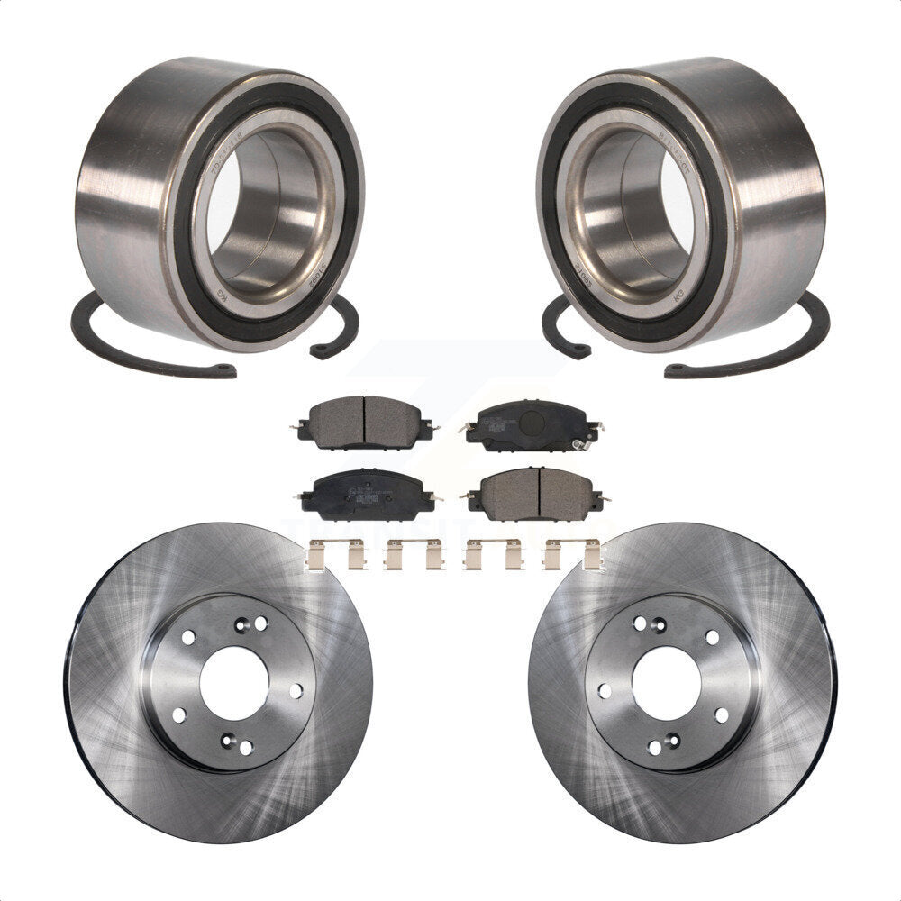 Wheel Bearing Brake Rotor And Pad Front Kit For 2016 Honda Accord LX-S with 2.4L