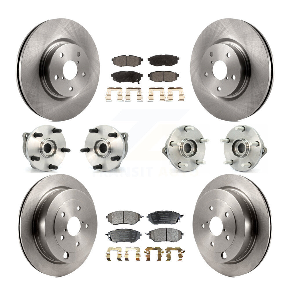 Hub Bearing Brake Rotor & Pad Front Rear Kit (10Pc) For 2008-2014 Subaru Tribeca