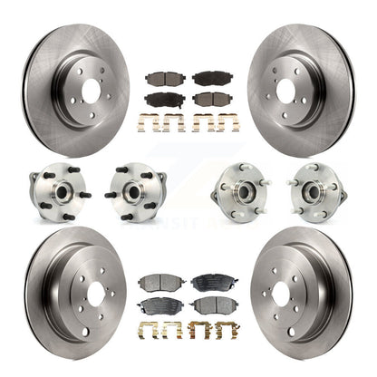 Hub Bearing Brake Rotor & Pad Front Rear Kit (10Pc) For 2008-2014 Subaru Tribeca