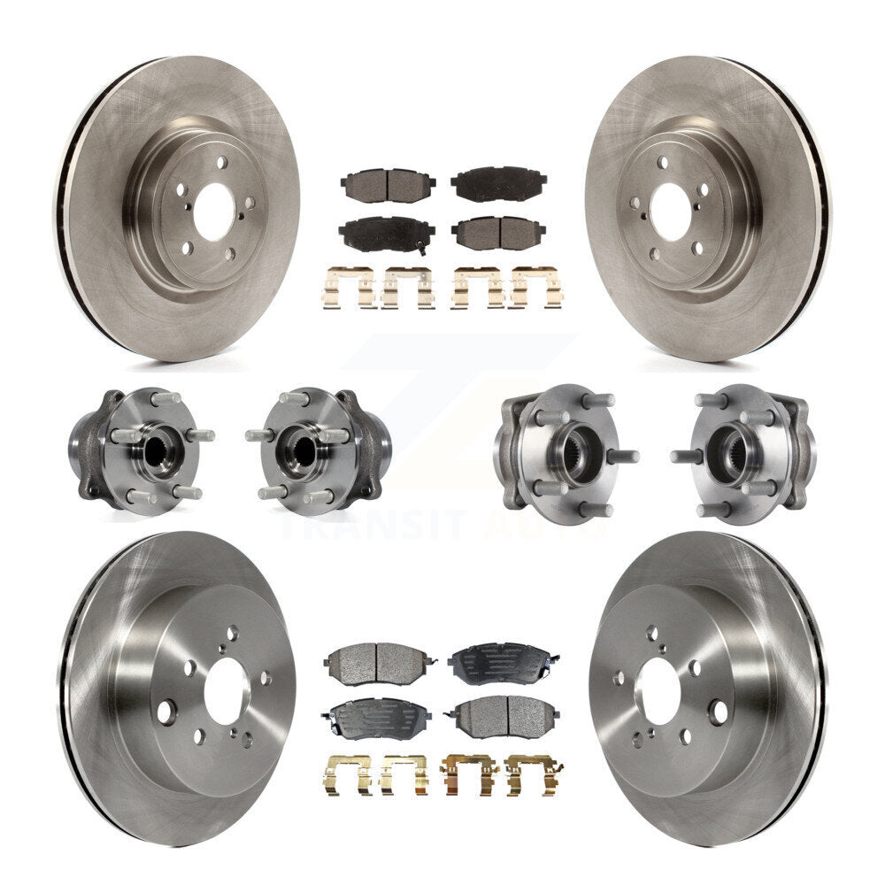 Hub Bearing Disc Brake Rotor Pads Front Rear Kit (10Pc) For Subaru Forester 2.0L