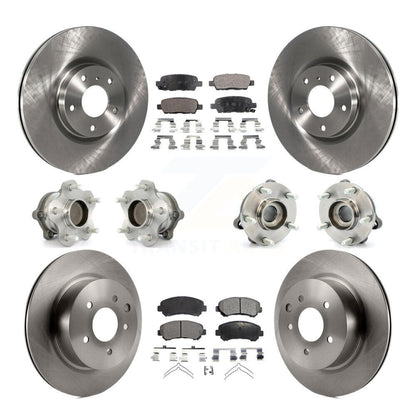 Hub Bearings Disc Brake Rotors And Pads Front Rear Kit (10Pc) For Nissan Maxima