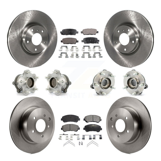 Hub Bearings Disc Brake Rotors And Pads Front Rear Kit (10Pc) For Nissan Maxima