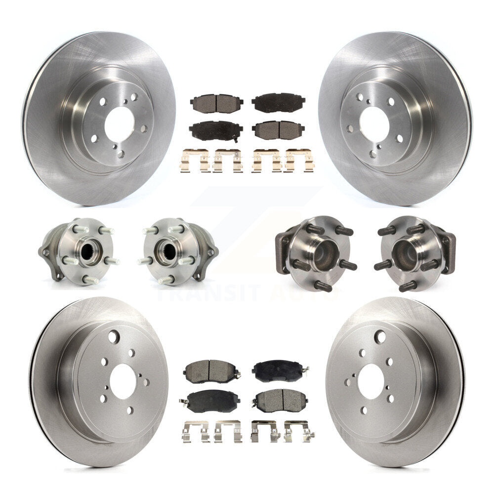 Hub Bearing Disc Brake Rotor Pads Front Rear Kit (10Pc) For Toyota 86 Subaru BRZ