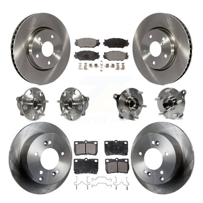 Hub Bearings Disc Brake Rotors And Pads Front Rear Kit (10Pc) For Lexus IS250