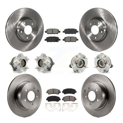 Hub Bearings Disc Brake Rotors And Pads Front Rear Kit (10Pc) For Nissan Maxima