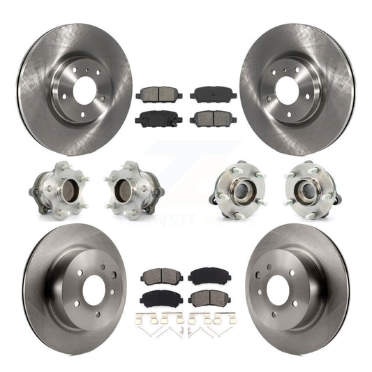 Hub Bearings Disc Brake Rotors And Pads Front Rear Kit (10Pc) For Nissan Maxima