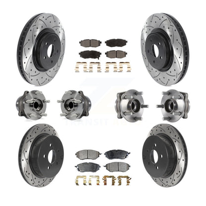Hub Bearing Coat Brake Rotor Pads Front Rear Kit (10Pc) For Subaru Forester 2.0L