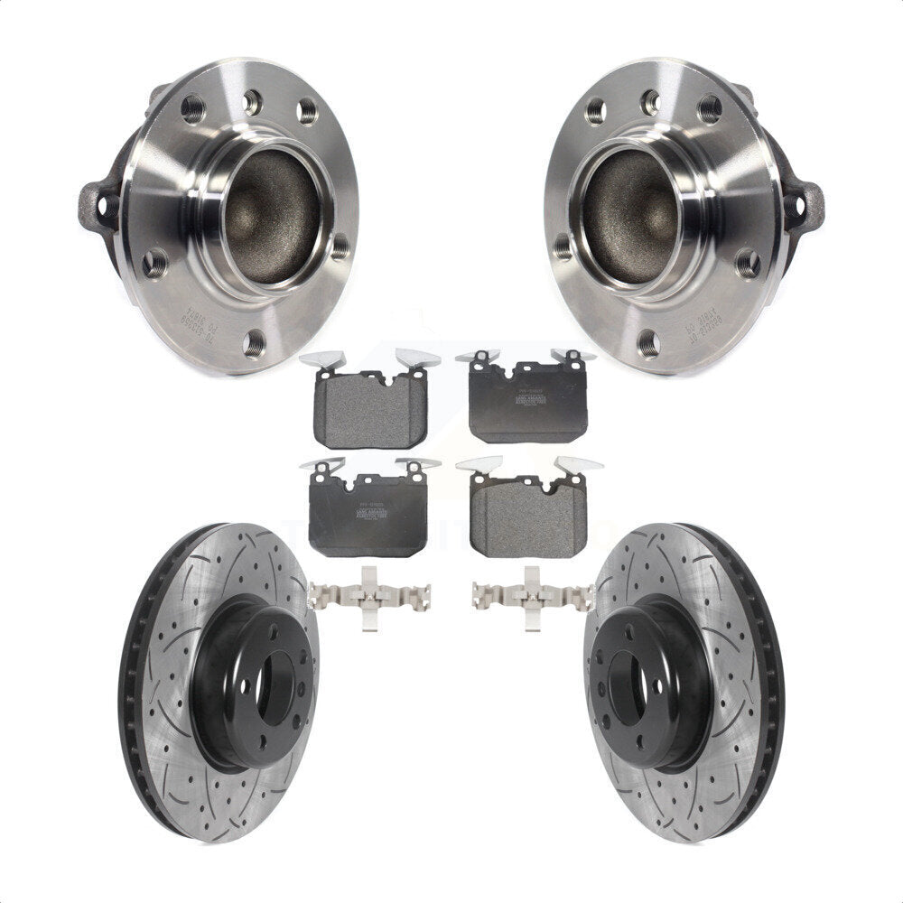 Hub Bearing Drill Slot Brake Rotor Pads Front Kit For BMW M235i 335i 328i 228i 3