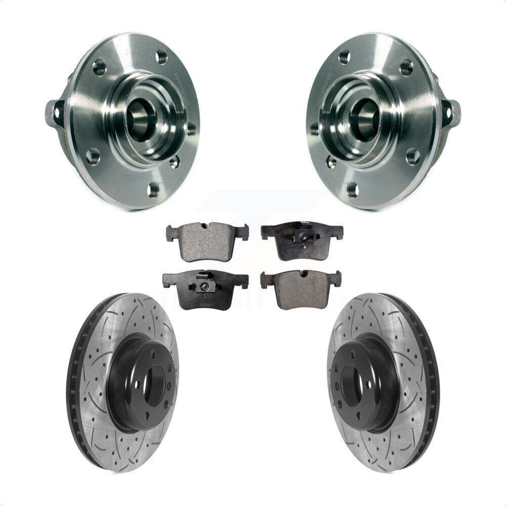 Hub Bearing Assembly Drill Slot Brake Rotor Pad Front Kit For BMW 335i xDrive GT