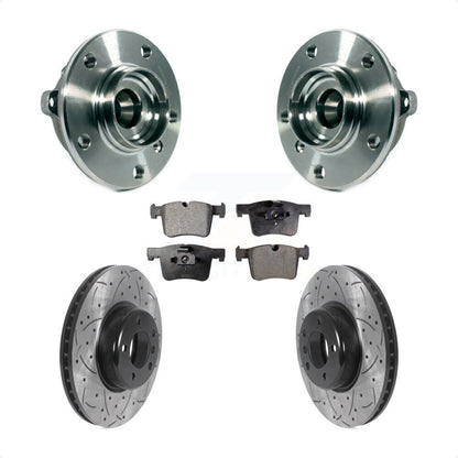 Hub Bearing Assembly Drill Slot Brake Rotor Pad Front Kit For BMW 335i xDrive GT