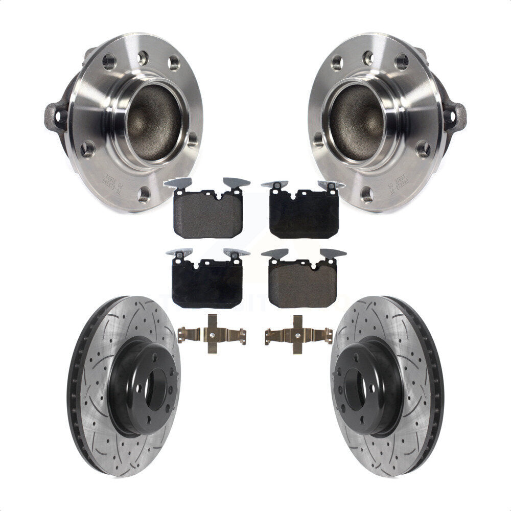 Hub Bearing Drill Slot Brake Rotor Pads Front Kit For BMW M235i 335i 328i 228i 3