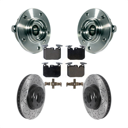 Hub Bearing Drilled Slot Brake Rotor Pad Front Kit For BMW 328i xDrive 320i 228i