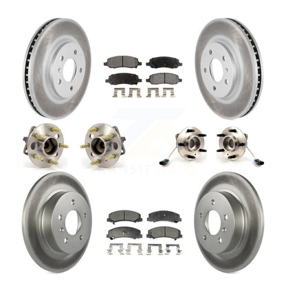 Hub Bearing Coated Disc Brake Rotor Pads Front Rear Kit (10Pc) For Buick Lucerne