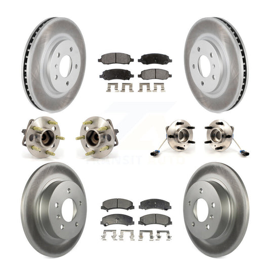 Hub Bearing Coated Disc Brake Rotor Pads Front Rear Kit (10Pc) For Buick Lucerne