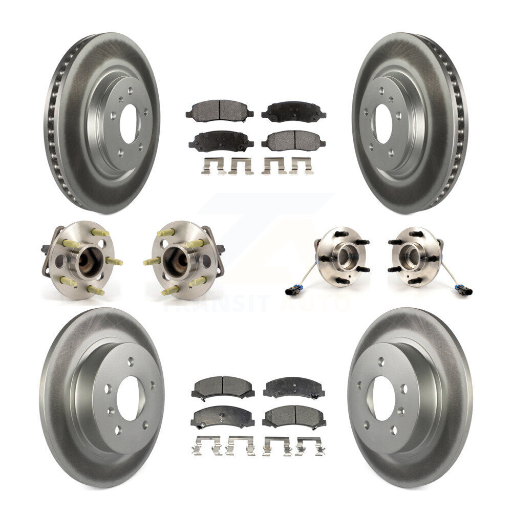 Hub Bearing Coated Brake Rotor Pads Front Rear Kit (10Pc) For Buick Lucerne 4.6L