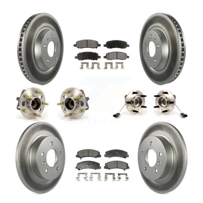 Hub Bearing Coated Brake Rotor Pads Front Rear Kit (10Pc) For Buick Lucerne 4.6L