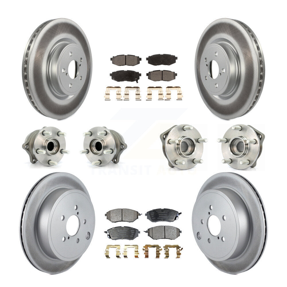 Hub Bearing Coat Brake Rotor Pad Front Rear Kit (10Pc) For Subaru Outback Legacy
