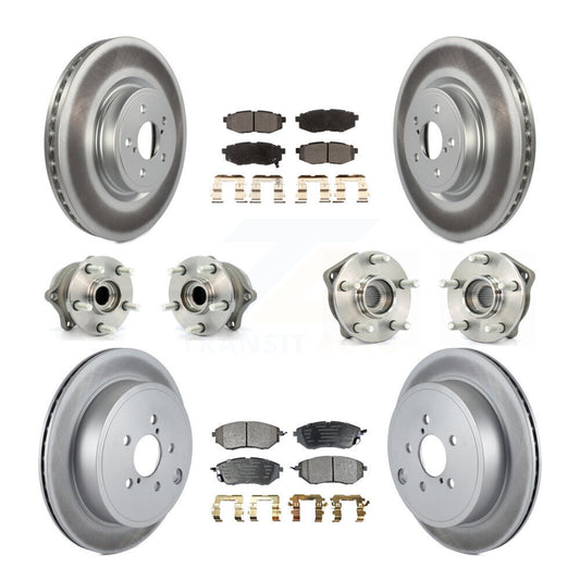 Hub Bearing Coat Brake Rotor Pad Front Rear Kit (10Pc) For Subaru Outback Legacy