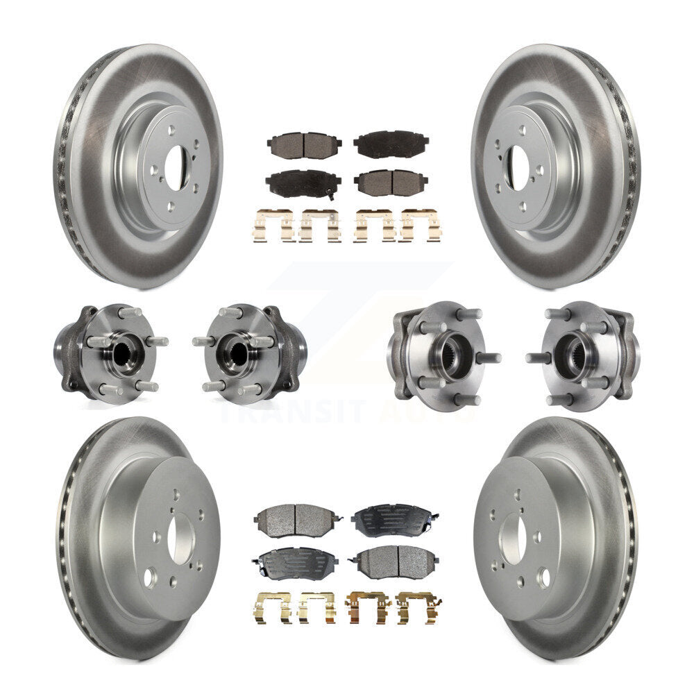 Hub Bearing Coat Brake Rotor Pads Front Rear Kit (10Pc) For Subaru Forester 2.0L