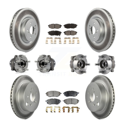 Hub Bearing Coat Brake Rotor Pads Front Rear Kit (10Pc) For Subaru Forester 2.0L