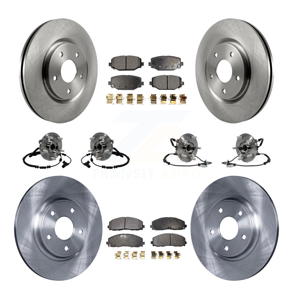 Hub Bearing Brake Rotor Pad Front Rear Kit (10Pc) For Dodge Grand Caravan Town &