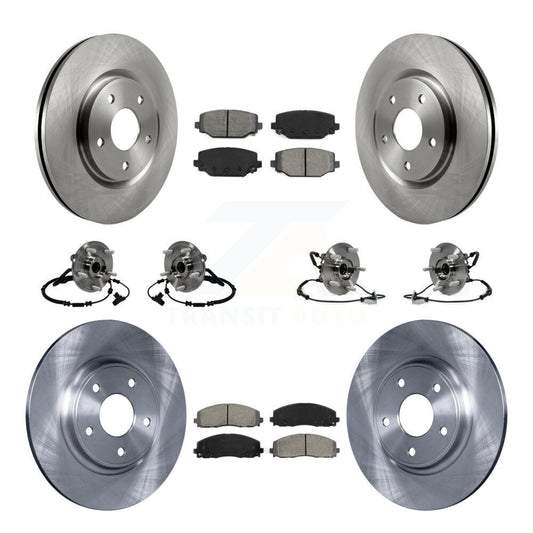 Hub Bearing Brake Rotor Pad Front Rear Kit (10Pc) For Dodge Grand Caravan Town &