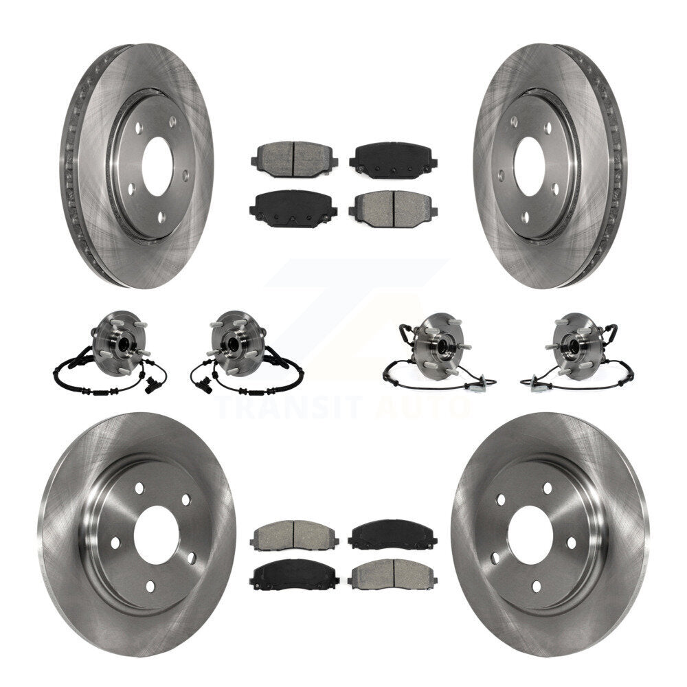 Hub Bearing Disc Brake Rotor & Pad Front Rear Kit (10Pc) For Dodge Grand Caravan
