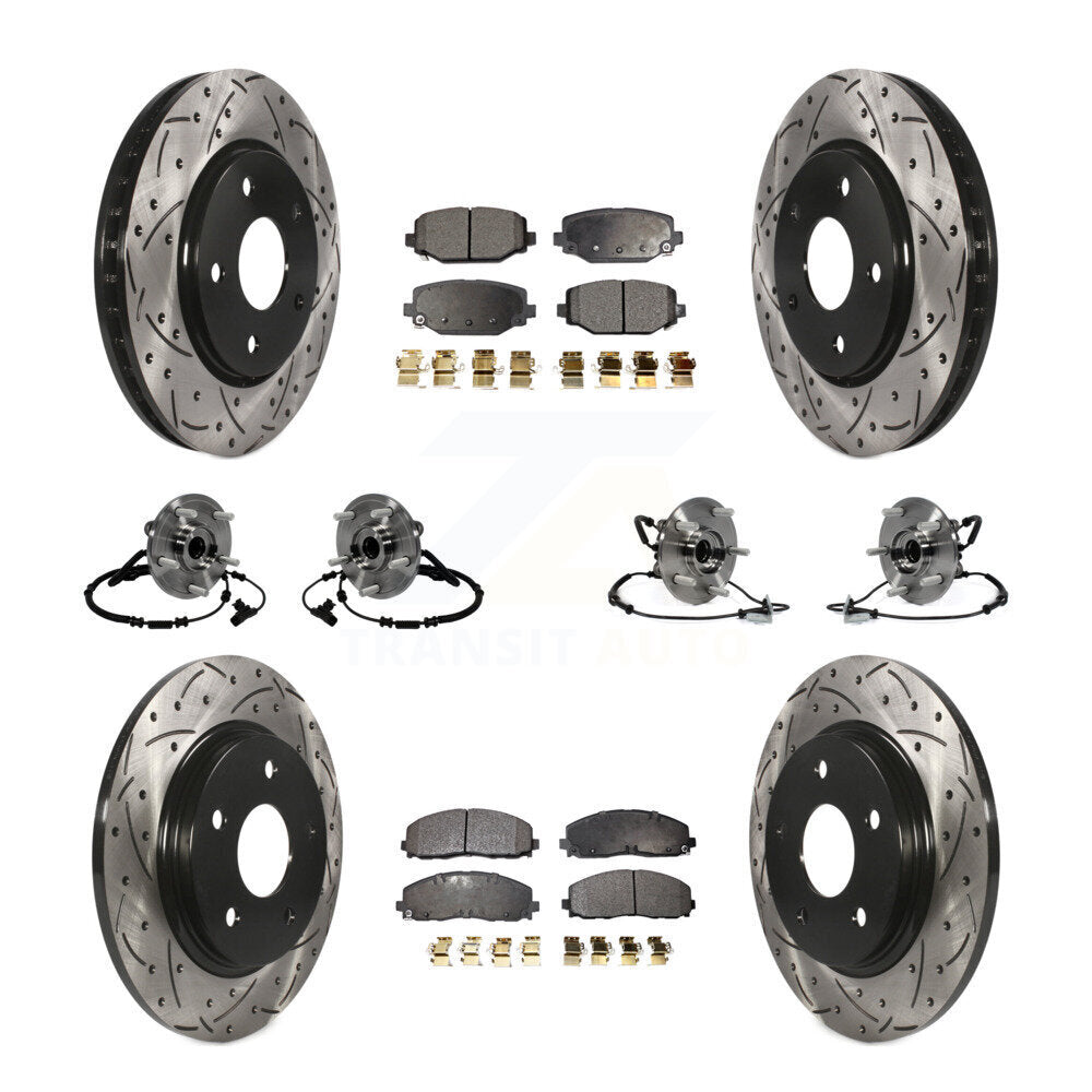 Bearing Coated Brake Rotor And Pad Front Rear Kit (10Pc) For Dodge Grand Caravan