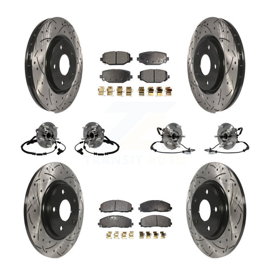 Bearing Coat Brake Rotor Pads Front Rear Kit (10Pc) For Dodge Grand Caravan Town