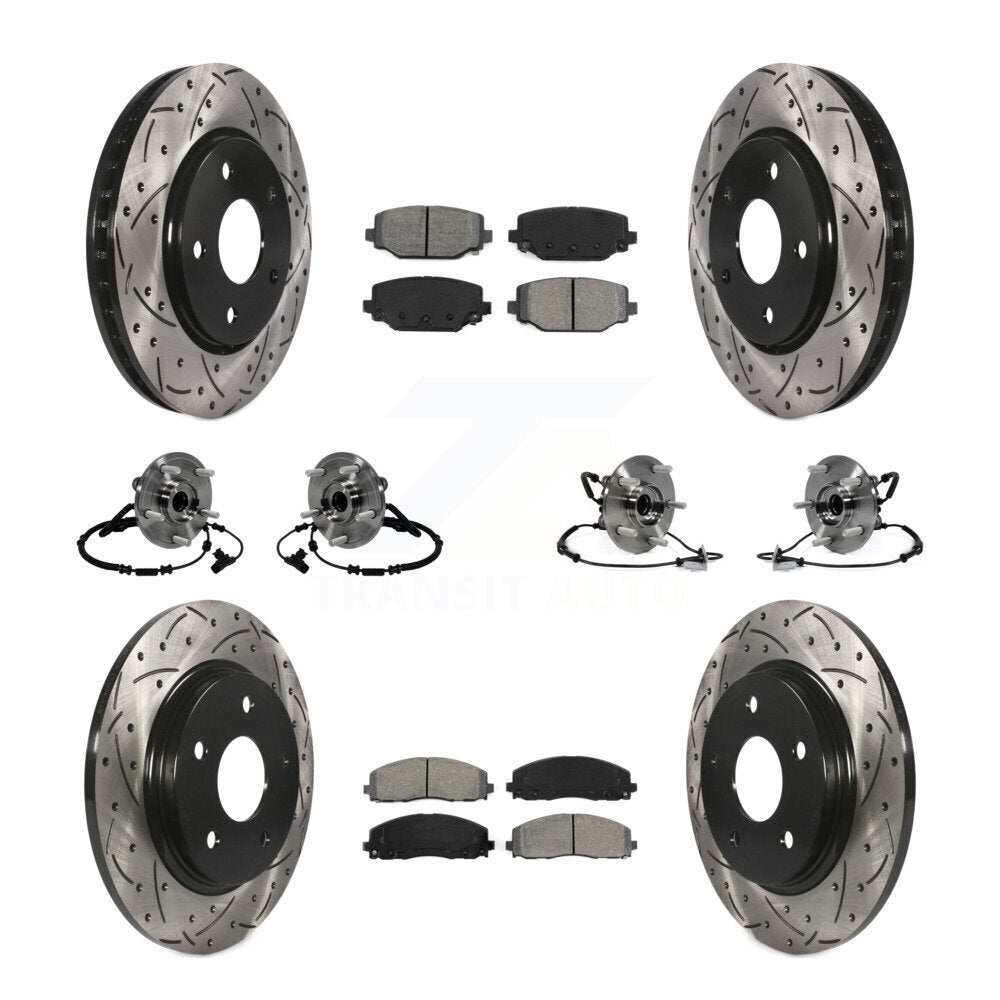 Bearing Coated Brake Rotor And Pad Front Rear Kit (10Pc) For Dodge Grand Caravan