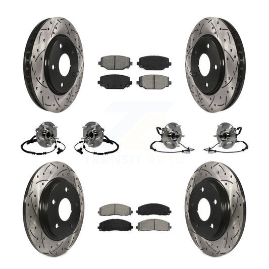 Bearing Coated Brake Rotor And Pad Front Rear Kit (10Pc) For Dodge Grand Caravan