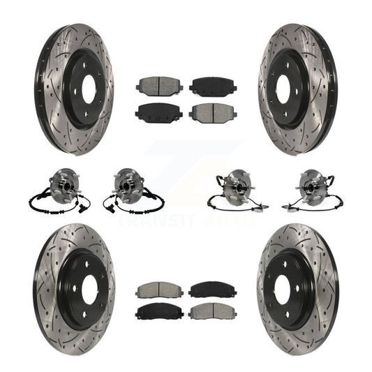 Bearing Coat Brake Rotor Pads Front Rear Kit (10Pc) For Dodge Grand Caravan Town