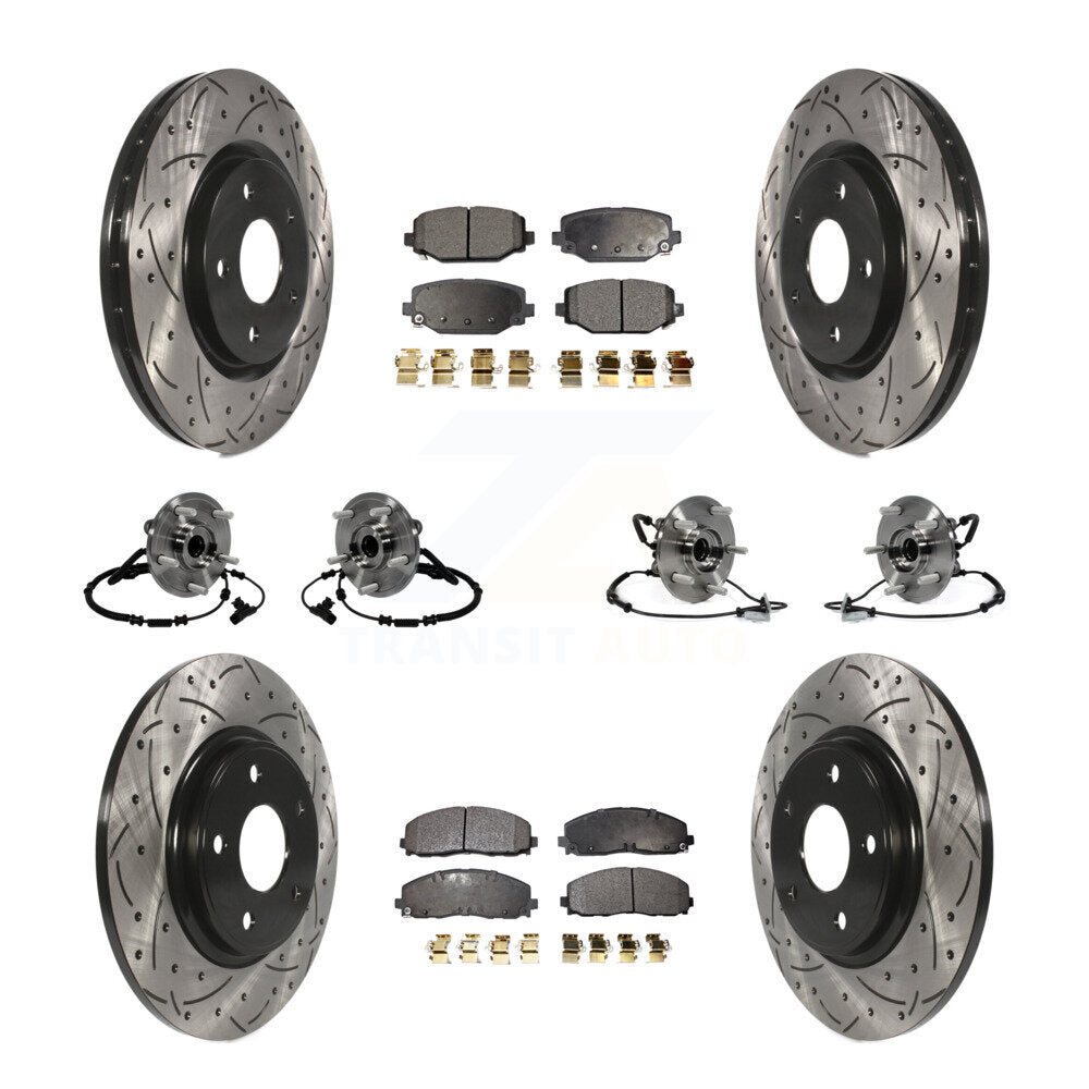 Bearing Coat Brake Rotor Pads Front Rear Kit (10Pc) For Dodge Grand Caravan Town