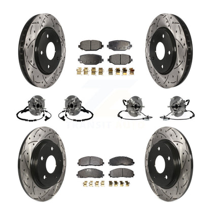 Bearing Coated Brake Rotor And Pad Front Rear Kit (10Pc) For Dodge Grand Caravan