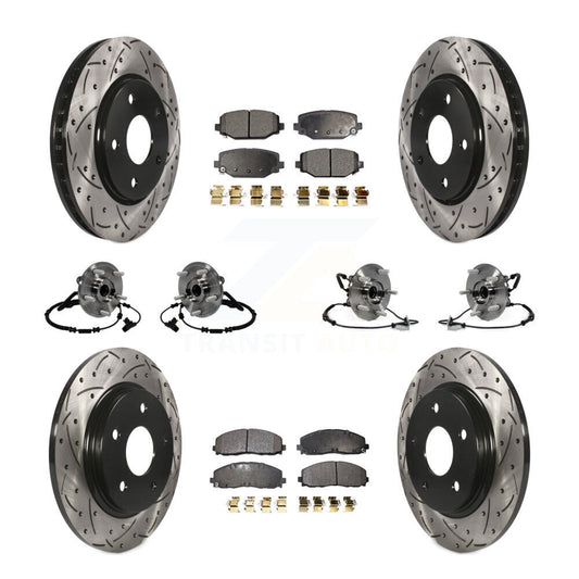 Bearing Coated Brake Rotor And Pad Front Rear Kit (10Pc) For Dodge Grand Caravan
