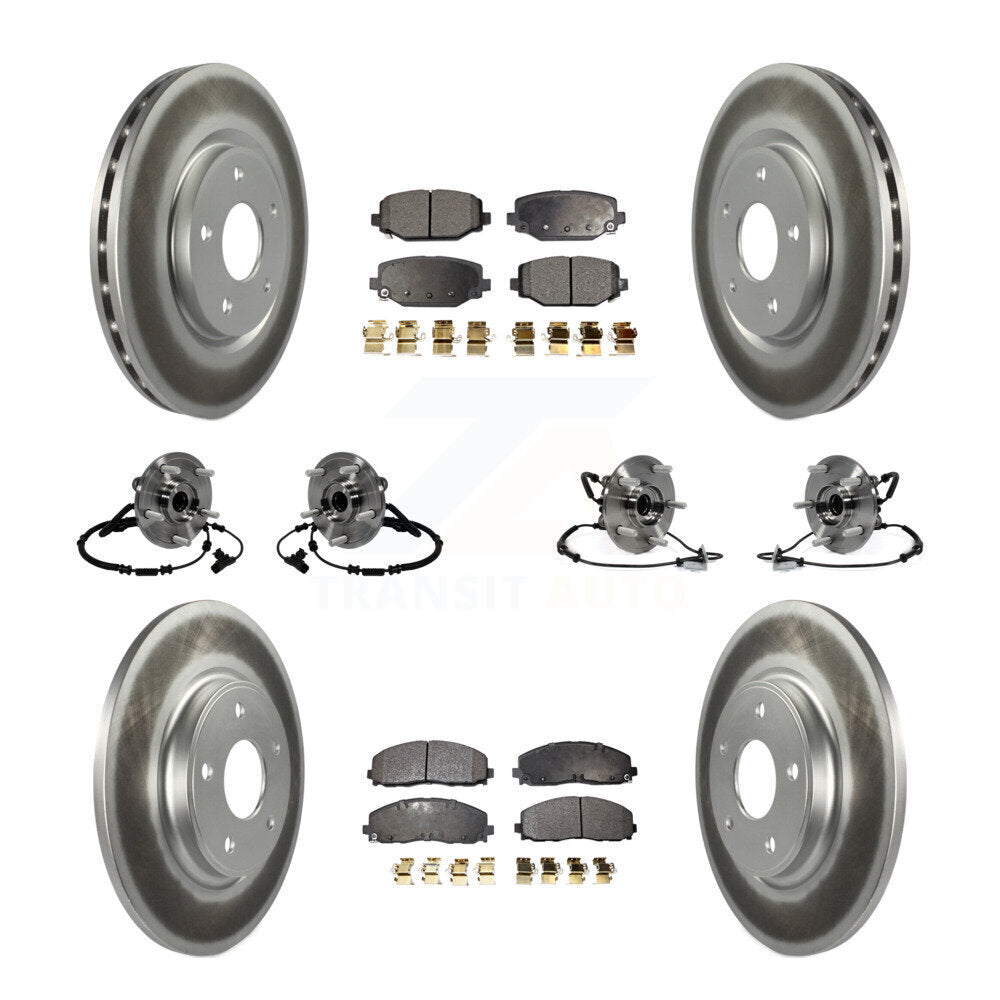 Bearing Coat Brake Rotor Pads Front Rear Kit (10Pc) For Dodge Grand Caravan Town