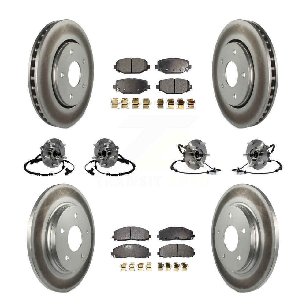 Bearing Coated Brake Rotor And Pad Front Rear Kit (10Pc) For Dodge Grand Caravan