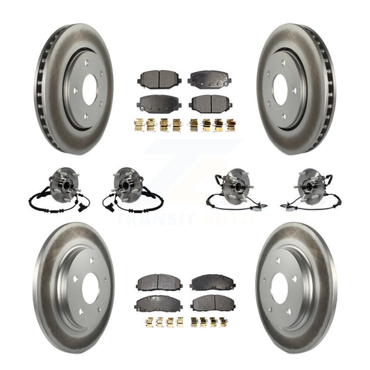 Bearing Coated Brake Rotor And Pad Front Rear Kit (10Pc) For Dodge Grand Caravan