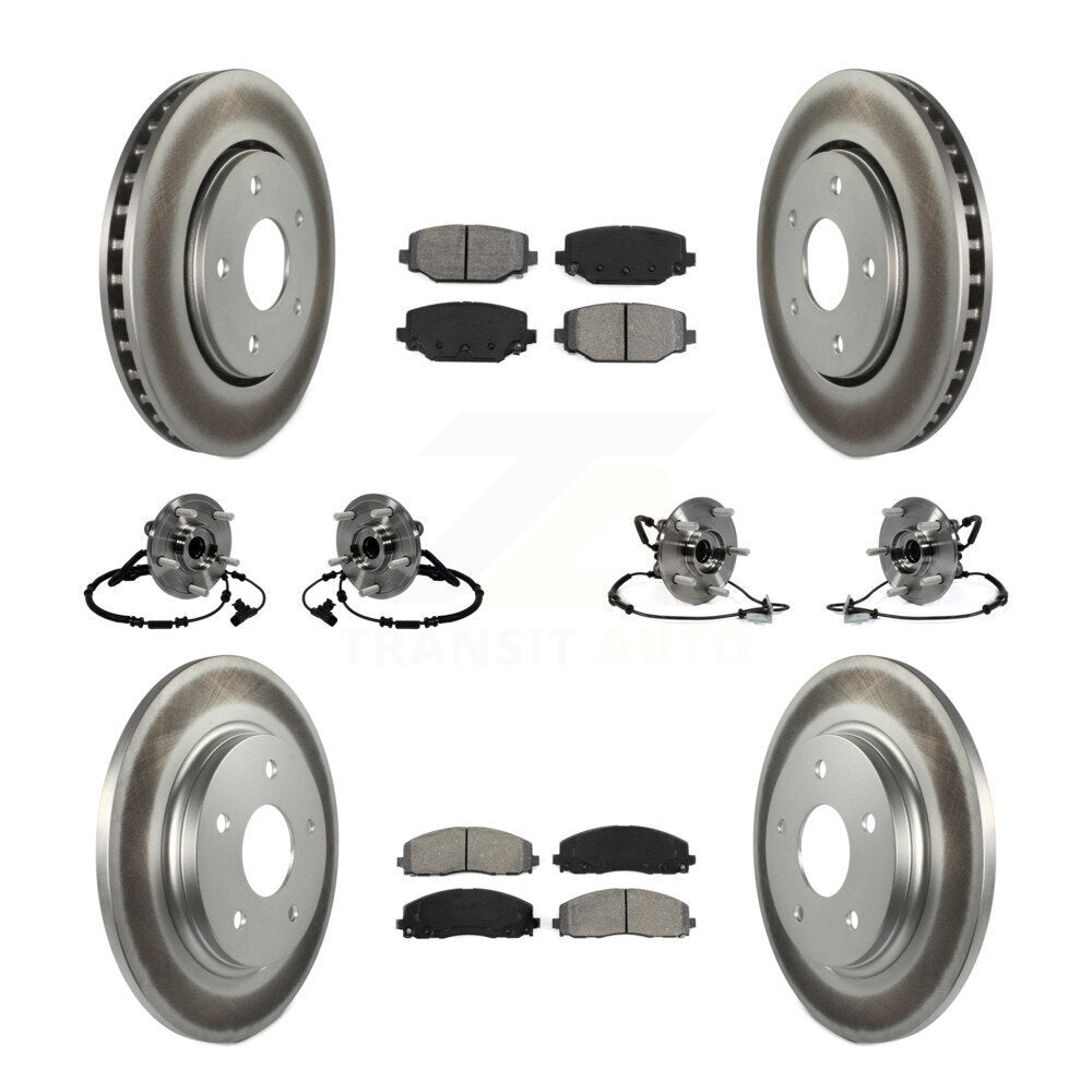 Bearing Coated Brake Rotor And Pad Front Rear Kit (10Pc) For Dodge Grand Caravan