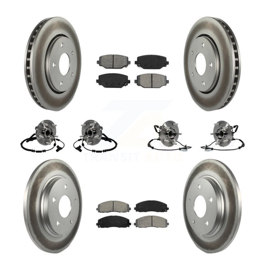 Bearing Coated Brake Rotor And Pad Front Rear Kit (10Pc) For Dodge Grand Caravan