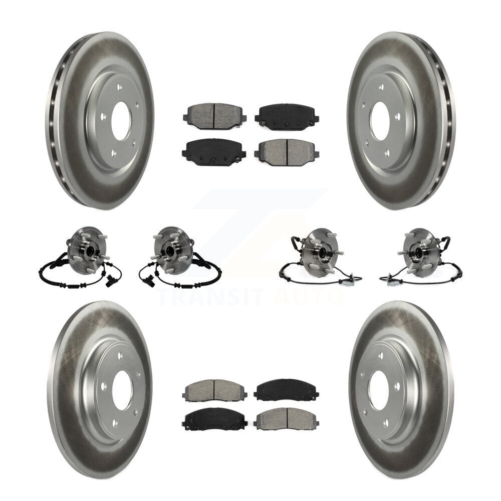 Bearing Coat Brake Rotor Pads Front Rear Kit (10Pc) For Dodge Grand Caravan Town