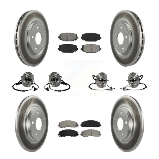 Bearing Coat Brake Rotor Pads Front Rear Kit (10Pc) For Dodge Grand Caravan Town
