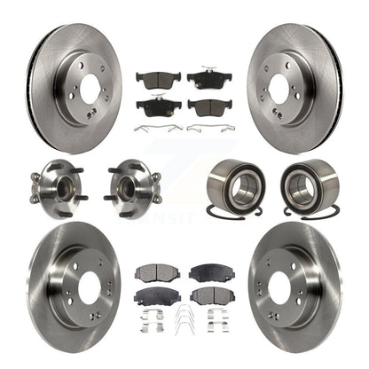 Wheel Hub Bearing Disc Brake Rotor And Pad Front Rear Kit (10Pc) For Honda Civic