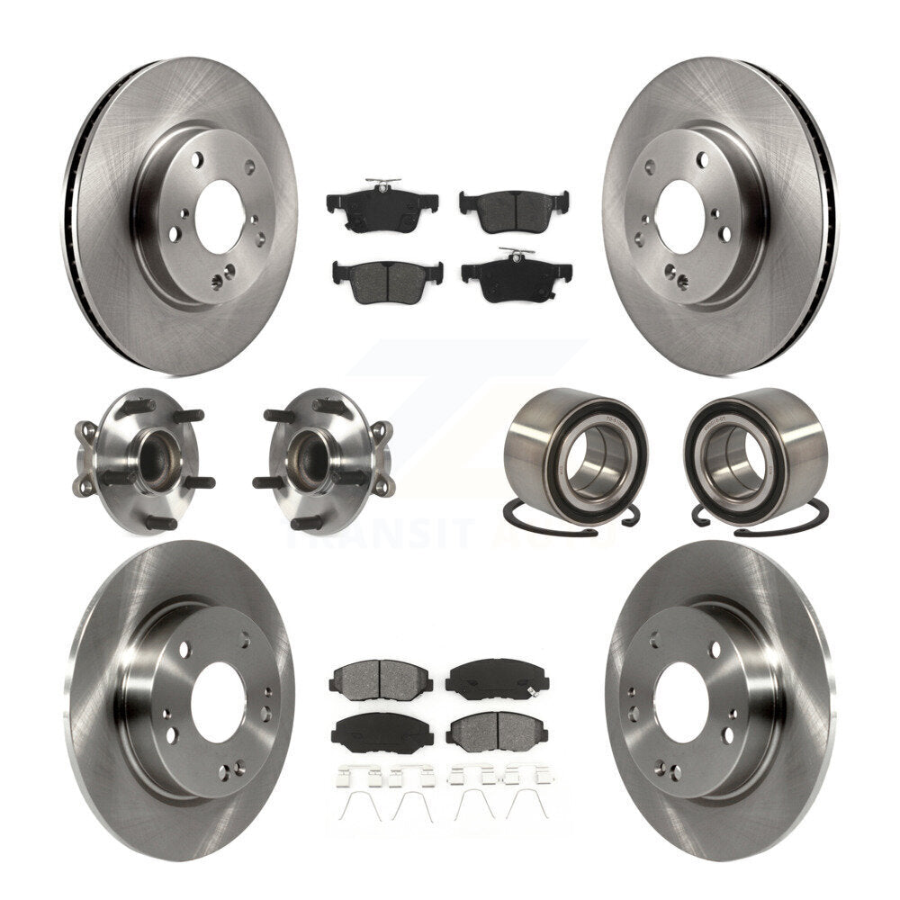 Wheel Hub Bearing Disc Brake Rotor And Pad Front Rear Kit (10Pc) For Honda Civic