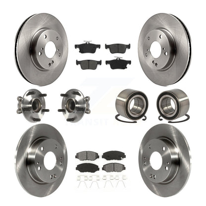 Wheel Hub Bearing Disc Brake Rotor And Pad Front Rear Kit (10Pc) For Honda Civic