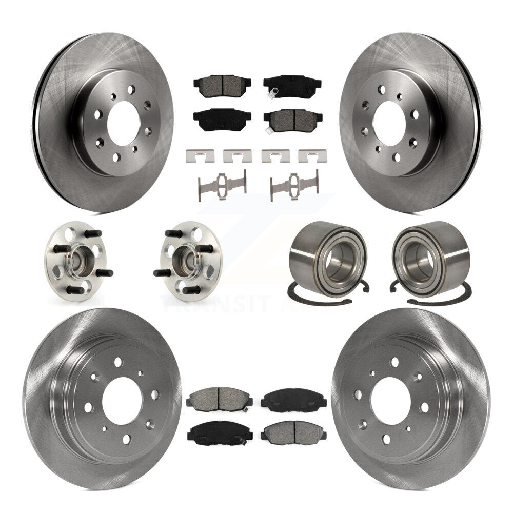 Hub Bearing Assembly Disc Brake Rotor And Pad Front Rear Kit (10Pc) For Acura EL